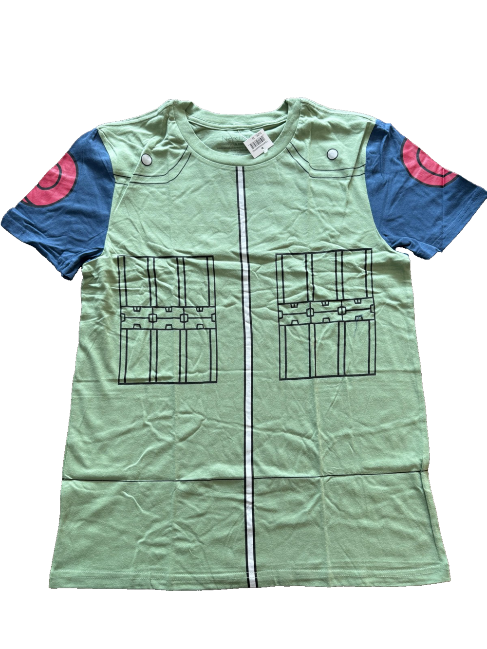 Naruto Shippuden Shirt Mens Medium Green Anime Ninja Kakashi Cosplay Tee Top